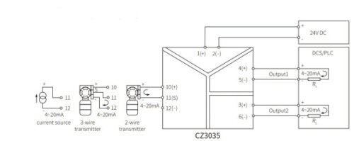 CZ3035 Изолирующий усилитель CZ3035 1/2хAI/AO (0/4...20 мА) фото 3